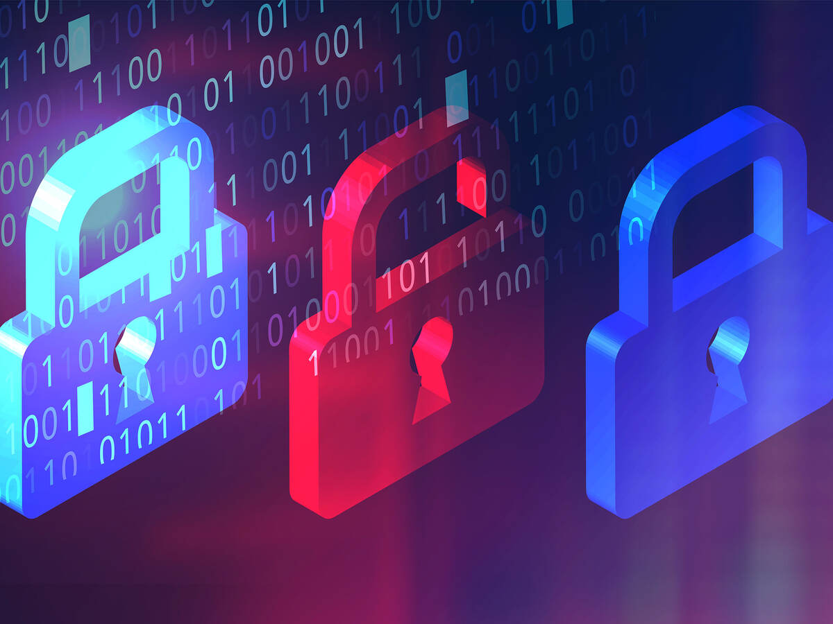 An image of three locked padlocks representing cybersecurity