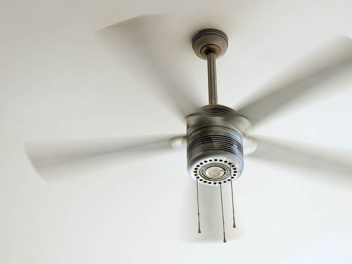 Low angle view of ceiling fan